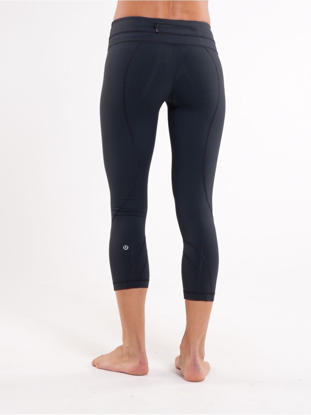 Lululemon Run Inspire Crop Black Athletic Leggings Women Size 6